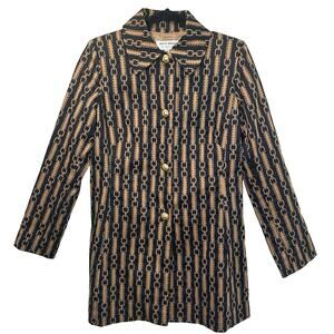 SKIRTIN AROUND Black & Gold Button Front Jacket Womens Size 6
